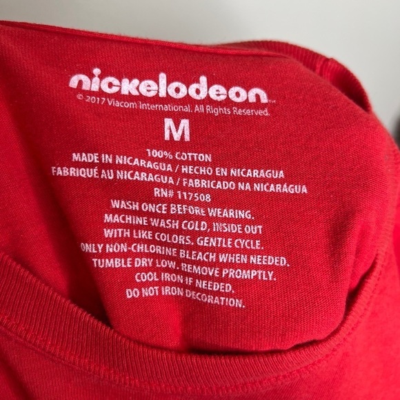 Nickelodeon 90s Cartoons Red Cropped Long Sleeve Graphic Shirt Womens Medium - Picture 5 of 9